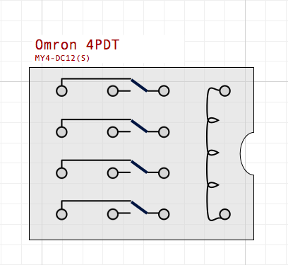 Omron 4PDT Relay (0.1inch grid)