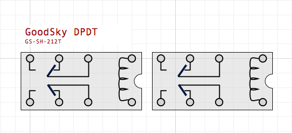 GoodSky DPDT Relays (0.1 inch grid)