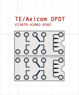 TE DPDT Relays (0.1 inch grid)