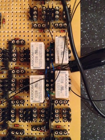 ALU Arithmetic Card (1-bit close up with relays)