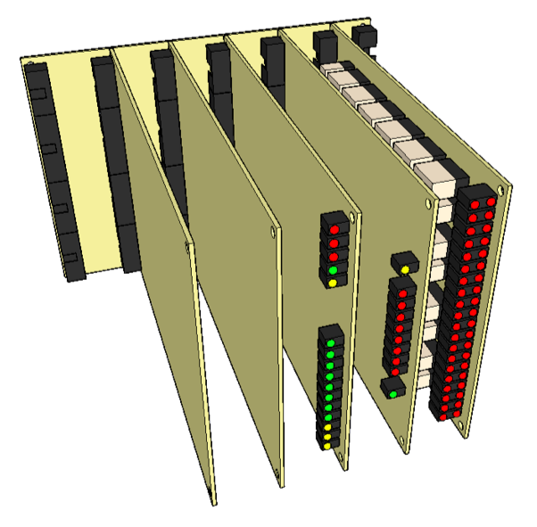 3D model of cards connected together