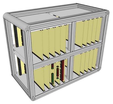 Enclosure with all cards fitted