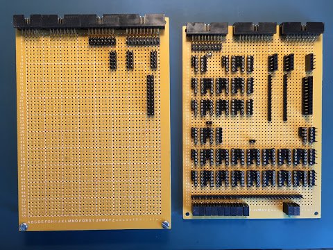 Sequencer relay sockets and wire wrap pins (top view)