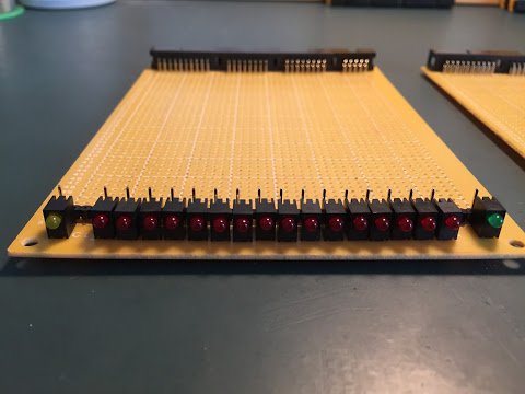 Upper incrementer card LEDs (close up)