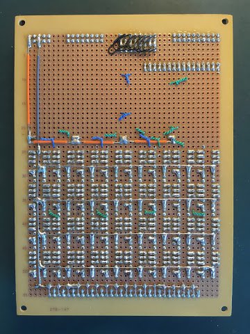 Completed lower incrementer card (solder side)