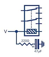 Amended relay circuit with added resistor