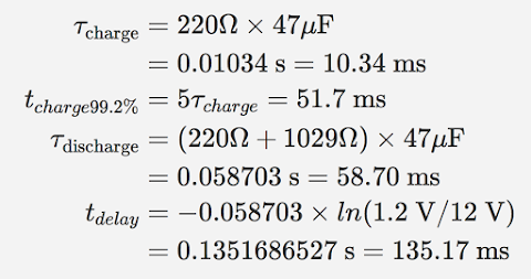 Final calculation for charge and discharge timings