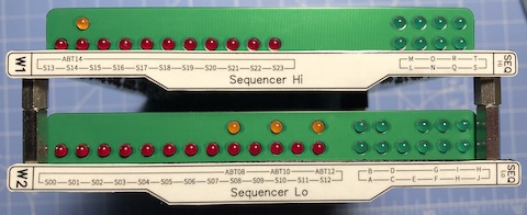 Completed Sequencer Cards (front view)
